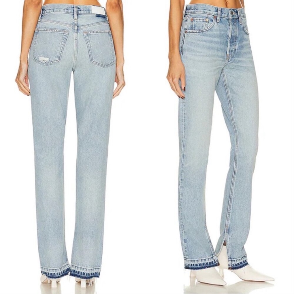RE/DONE 70S HIGH RISE SKINNY BOOT INDIGO Sz 24